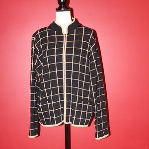 Talbots cardigan front full zip up sweater Large......